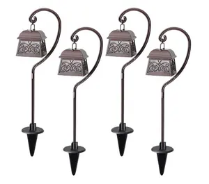 Wholesale Hanging Solar Lantern LED Outdoor Decor Metal Lamp Solar Hanging Lantern with Shepherd Hook