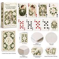 Cartes à jouer personnalisées pour mariage, portrait aquarelle, jeu de poker en papier, boîte de rangement pour cadeau ou souvenir