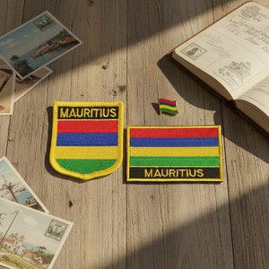 Écussons brodés drapeau national de <span class=keywords><strong>Maurice</strong></span>, badges en forme de bouclier et de carré, un ensemble pour la décoration de brassards et sacs à dos - Product Image 6