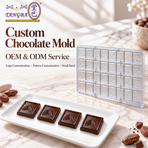 Moule à chocolat carré 3D classique Tangba en polycarbonate, en forme de bloc, personnalisable, pour fruits et cacao - Product Image 3