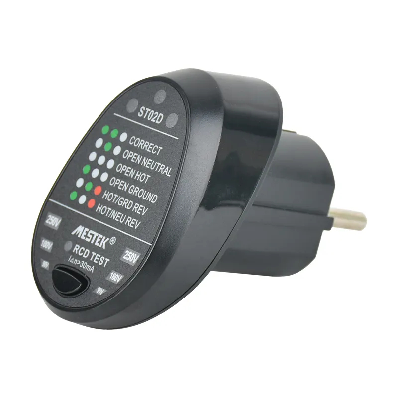 Mestek Draagbare Elektrische Stopcontact Licht Display Eu Plug Aardlekschakelaar Rcd 90V Naar 220V Europese/Britse Standaard bakje Tester