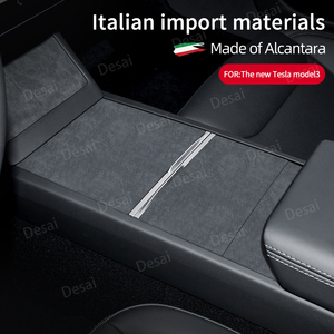 Bande décorative de console centrale ultra-mince personnalisée pour 2024 <span class=keywords><strong>Tesla</strong></span> modèle 3 <span class=keywords><strong>Alcantara</strong></span> accessoires intérieurs autocollant de panneau d'accoudoir - Product Image 3