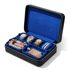 I*CE Customize Pu Leather jewellery travel storage jewelry box organizer watch case with handle