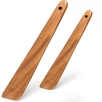 Spatule en bois d'acacia Syh2028, ensemble de 2 pièces, ustensile de cuisine portable pour la cuisson en extérieur, spatule en bois pour la nourriture des bébés, voyage