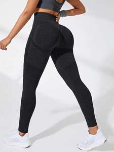 Pantalones de Yoga de alta elasticidad para mujer, pantalones largos sin costuras para Fitness, mallas de gimnasio con estampado de sonrisa, transpirables bajos personalizados para el verano - Product Image 6