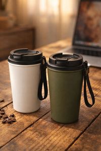 แก้วกาแฟสแตนเลส 316 แบบพกพา ขนาด 400 มล. พร้อมสายคล้องข้อมือ สำหรับสำนักงาน รถยนต์ และการเดินทาง - Product Image 2