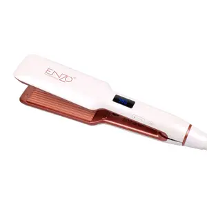 ENZO Barber shop Flat iron and PTC Ceramic Plate LCD Display and Ergonomic Handle hair straightener