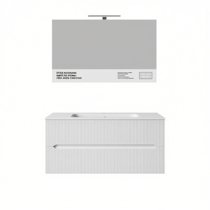 Mueble de Baño Suspendido de 120 cm, Blanco Mate, Diseño con Líneas Adhesivas - Product Image 3