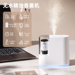 Smart Aroma Diffuser Waterless Rechargeable 2500mAh Battery Type C Charging 7 Color Light Cycle Home Office Use - Product Image 1