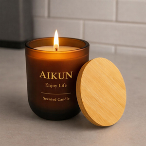 AIKUN Manufacturer Supplier <b>Bulk</b> Custom Natural Soy Wax Glass Scented <b>Candle</b> for Wedding Party Decoration Home Fragrance Gift - Product Image 5