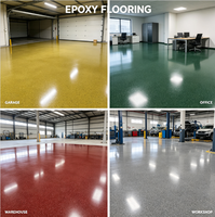 Système de revêtement de sol en résine époxy auto-nivelante avancée avec sable de quartz coloré, effet marbre, décoratif et antidérapant