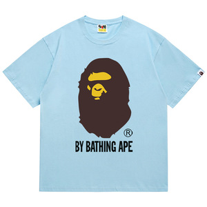 T-shirt décontracté unisexe à manches courtes, coupe ample, motif tête d'orang-outan et requin, version haut de gamme, pour le commerce transfrontalier en gros - Product Image 3
