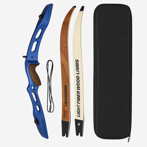 Bộ cung recurve tháo rời được, thân bằng nhôm, tay cầm bằng gỗ & sợi thủy tinh, dây cung và hộp đựng dành cho bắn cung - Product Image 3