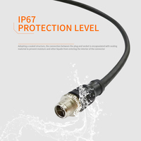 Câble blindé Ethernet M12 X-Code mâle 8 positions vers connecteur RJ45 Câble moulé réseau industriel étanche Câble Cat6
