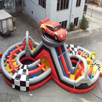 Château gonflable commercial 220-240V en PVC avec toboggan et trampoline pour fêtes d'enfants