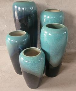 Grand <span class=keywords><strong>vase</strong></span> en céramique au sol Grand <span class=keywords><strong>vase</strong></span> de style européen avec glaçure changée au four Arrangement de fleurs de porche de salon - Product Image 6