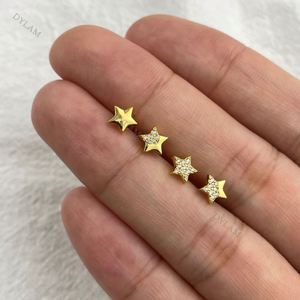 Dylam 4pcs Tiny Minimal <b>Earring</b> <b>Studs</b> <b>Set</b> Women Fashion Hip Hop Round Cut Star 925 Sterling <b>Silver</b> Zircon <b>Stud</b> <b>Earrings</b> - Product Image 4