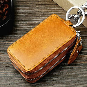 Porte-clés classique en cuir de poche, élégant, fin, avec pochette à monnaie, organisateur de haute qualité, cadeaux pour hommes - Product Image 6