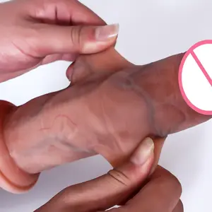 Consolador de simulación de piel de silicona líquida pene masturbación femenina juguete sexual para adultos Comercio exterior producto caliente