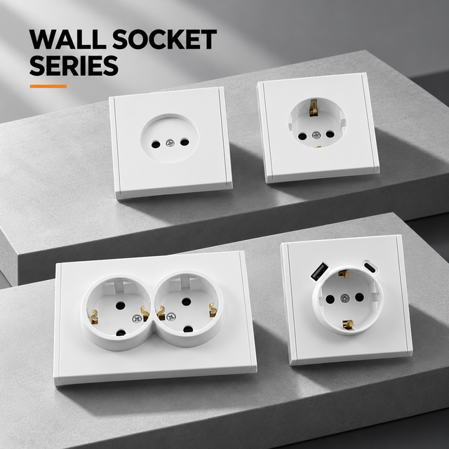 High Quality Modern European Style White Wall-Mounted Switch & Socket with  Electrical Outlet for Home and Office