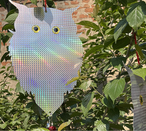 Répulsif holographique réfléchissant pour oiseaux en forme de hibou avec cloche métallique pour arbres fruitiers agricoles - Product Image 4