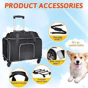Pembawa hewan peliharaan yang dapat diperbesar dengan roda Delta Amerika maskapai udara disetujui pembawa bersisi lunak untuk anjing kucing kecil - Product Image 3