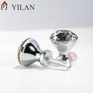 30 millimetri 40 millimetri di Cristallo di Vetro Grigio Del Governo Knob Cassetto Estraibile Maniglia Kitchen Door Guardaroba Hardware di Cristallo + In Lega di Zinco - Product Image 5