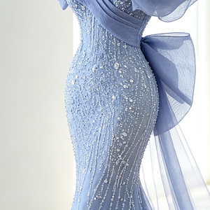 <span class=keywords><strong>Abito</strong></span> da <span class=keywords><strong>Sera</strong></span> di Lusso da <span class=keywords><strong>Donna</strong></span> Azzurro a Sirena con Perline, Vestito Aderente a Coda di Pesce per Banchetti e Feste - Product Image 6