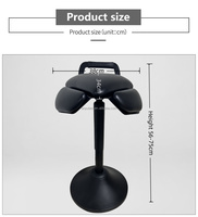 Tabouret d'équilibre ergonomique avec poignée pour une assise active, idéal pour les cabines acoustiques