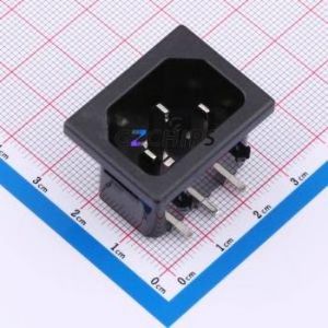 RT-C14-B20B-JJ AC Power Connector Bent Lead Through Hole Connector IEC 320-C14 1 3 Right Angle Insert - Product Image 1