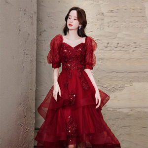 On Sale Red Dress Short Front Long Back Perfect for Beach Photos |  Alibaba.com