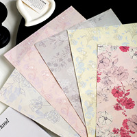 Papier d'emballage imprimé floral vintage, papier artisanal de qualité supérieure pour bouquet de fleurs, emballage cadeau, papier décoratif pour fournitures de fleuristes