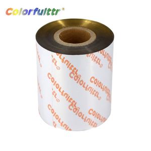 ริบบิ้นถ่ายโอนความร้อนสีทองด้าน/เงา กว้าง 30 มม. - 110 มม. ยาว 70 - 300 ม. ชนิดเรซิ่นสำหรับพิมพ์บนผ้าและป้ายผ้าซาติน - Product Image 6