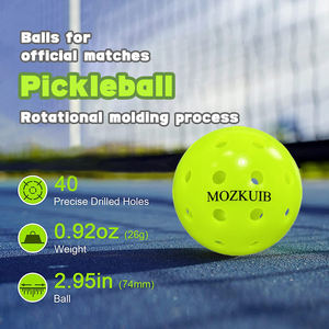 Bola de inyección rotacional profesional para interiores y exteriores blanca de 40/26 agujeros estándar, bola Pickleball lista para enviar - Product Image 5