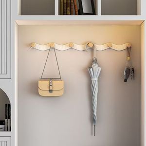<b>Wall</b> Mounted Coat Rack With <b>Hooks</b> Easy Install No Drilling Required Entryway Bedroom Door Storage Organizer Rectangle Shape PP - Product Image 1