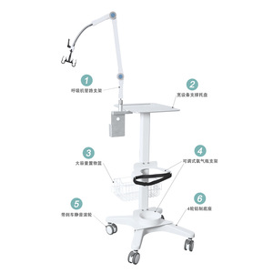 Carrito Ventilador Great Cause WYTC736, 1000 mm, Carga 13.6 kg, Capacidad 12 kg, Ruedas de 3 Pulgadas con Bloqueo Silencioso, Uso Hospitalario - Product Image 1