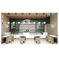 Mobilier moderne pour magasin de lait vitrine boba Articles de décoration pour café Décoration personnalisée pour magasin de thé à bulles