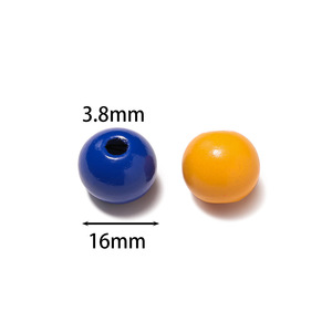 Hemu Wood <b>Beads</b> 16mm Round Colored <b>Loose</b> <b>Beads</b> For Jewelry Making DIY Accessories Bulk Pack - Product Image 2