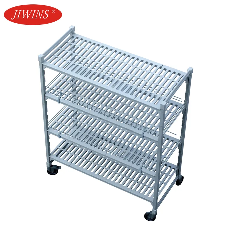 Armazenamento resistente comercial do restaurante do hotel Jiwins Racks Shelving Units Prateleiras plásticas para o congelador da sala fria