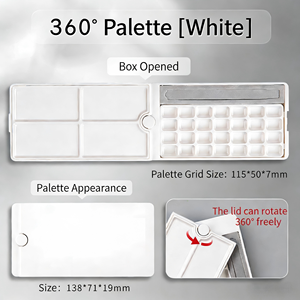 360 °   Palette d'<span class=keywords><strong>aquarelle</strong></span> hydratante rotative à 28 compartiments, étui à peinture portable multifonctionnel améliorant l'efficacité de la peinture - Product Image 6