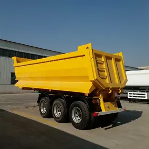 Remorque de camion à benne à 3 axes 60 tonnes, semi-remorque de ferme pour charge de sable et pierre, livraison directe depuis l'usine