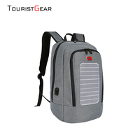 Mochila para Portátil con Panel Solar, Gran Capacidad, Resistente al Agua, Carga USB, Estilo Vintage, Unisex, para Viajes de Negocios
