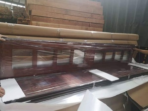 Portes de garage intelligentes en bois massif <span class=keywords><strong>Prix</strong></span> Porte de garage sectionnelle Porte de chariot résidentiel 9x8 Porte pliante coulissante à rabat solide - Product Image 5