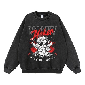 <span class=keywords><strong>Felpa</strong></span> con Cappuccio Personalizzata con Stampa Effetto Usurato, Stampa Occhiali da Sole e Angelo, Scritta con Caratteri, Vestibilità Ampia, Lavaggio Acido - Product Image 4