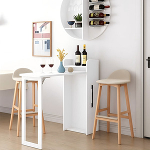 Mueble de Pared Moderno de Diseño de Fábrica, Almacenamiento Personalizado, Plegable, Extensible, Mesa de Panel de Madera para Sala de Estar, Barra de Bar para el Hogar - Product Image 3