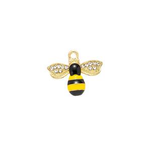 Accesorios de Joyería DIY con Forma de Manzana, Colgante con Diseño de Abeja y Diamantes de Imitación Rojos, Técnica de Goteo de Aceite, Pin de Solapa - Product Image 3