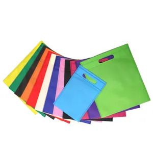 Venta al por mayor reciclar embalaje de regalo bolsa multicolor logotipo personalizado bolsa no tejida D Cut