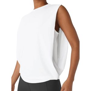Fisoew Women's Sleeveless Workout Tank Top Asymmetric Draped Sweat Wicking Yoga Gym Exercise <b>Shirt</b> - Product Image 1