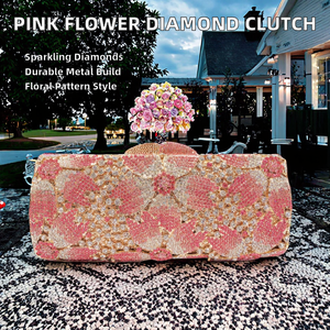 New Fashion for Stone Pattern Square Women's <b>Clutch</b> Bag Box Shape Diamond Evening Handbag Metal Chain Strap Polyester Lining - Product Image 2