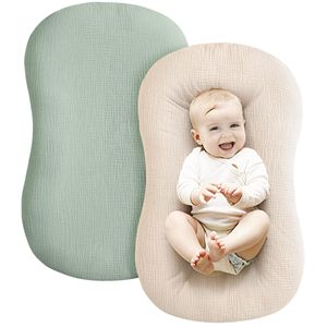 Cover per lettino rimovibile alla moda in maglia di mussola di cotone organico tinta unita per uso domestico o alberghiero - Product Image 3